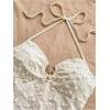 imageMakeMeChic Womens Textured Halter Dress Metal Starfish Backless Cut Out Summer Mini DressesBeige B