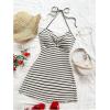 imageMakeMeChic Womens Textured Halter Dress Metal Starfish Backless Cut Out Summer Mini DressesBlack and White