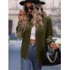 imageMakeMeChic Womens Velvet Button Down Blouse Long Sleeve Button Up ShirtArmy Green