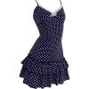 imageMakeMeChic Womens Polka Dots Lace Cami Dress V Neck Tiered Ruffle Y2k Mini DressesBlue a
