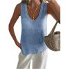 imageMakeMeChic Womens Sequin Sparkly Sweater Vest Tops Sleeveless Going Out Knit Tank TopsBlue