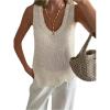 imageMakeMeChic Womens Sequin Sparkly Sweater Vest Tops Sleeveless Going Out Knit Tank TopsWhite