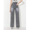 imageMakeMeChic Girls Denim Pants High Waisted Straight Leg Jeans with PocketsDark Grey