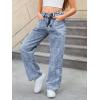 imageMakeMeChic Girls Denim Pants High Waisted Straight Leg Jeans with PocketsMedium Wash B