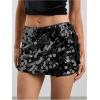 imageMakeMeChic Womens Sequin Sparkly Skirt Mini Micro Glitter Y2k Low Rise Summer SkirtBlack