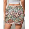 imageMakeMeChic Womens Sequin Sparkly Skirt Mini Micro Glitter Y2k Low Rise Summer SkirtMulticolor