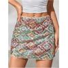 imageMakeMeChic Womens Sequin Sparkly Skirt Mini Micro Glitter Y2k Low Rise Summer SkirtMulticolor