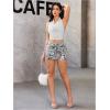 imageMakeMeChic Womens Sequin Sparkly Skirt Mini Micro Glitter Y2k Low Rise Summer SkirtSilver Sequin