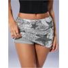 imageMakeMeChic Womens Sequin Sparkly Skirt Mini Micro Glitter Y2k Low Rise Summer SkirtSilver Star Printed