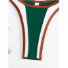 imageMakeMeChic Womens Colorblock Bikini Set VWired Spaghetti Strap High Cut Bathing Suit SwimsuitsGreen