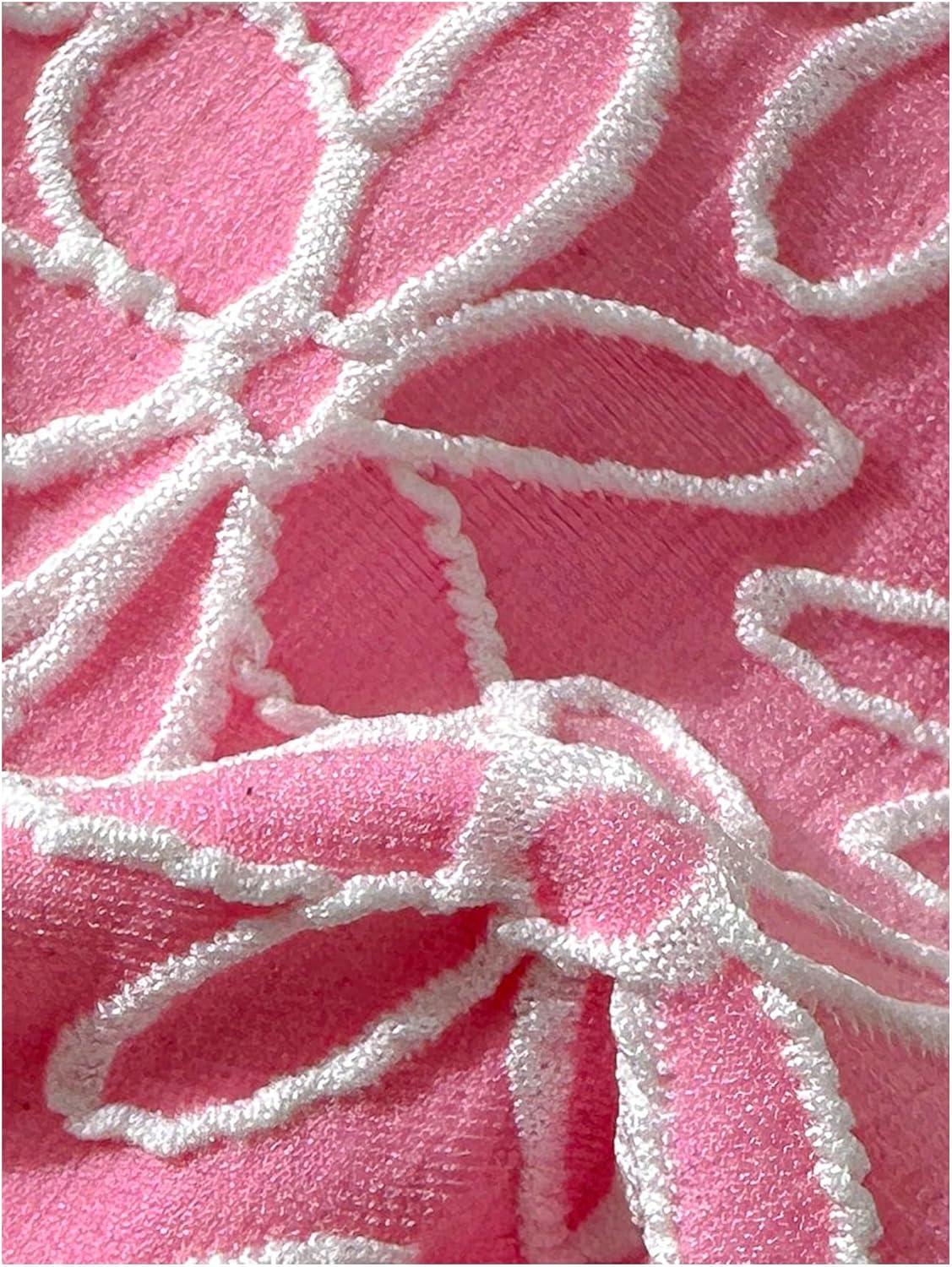 imageMakeMeChic Womens Micro Thong Bikini Set No Padding High Cut Bathing Suit SwimsuitFlower Pink