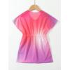 imageMakeMeChic Girls Ombre Short Sleeve Bathing Suit Cover Up Beachwear Swimsuit Cover Up DressMulticolor