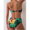 imageMakeMeChic Womens 2 Piece Floral Bikini Set Ring Linked Underwire High Waist Bathing Suit SwimsuitGreen a