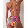 imageMakeMeChic Womens 2 Piece Floral Bikini Set Ring Linked Underwire High Waist Bathing Suit SwimsuitMulticolor