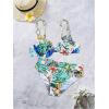 imageMakeMeChic Womens 2 Piece Floral Bikini Set Ring Linked Underwire High Waist Bathing Suit SwimsuitWhite