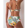 imageMakeMeChic Womens 2 Piece Floral Bikini Set Ring Linked Underwire High Waist Bathing Suit SwimsuitWhite