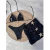 imageMakeMeChic Womens 3 Piece Bikini Set Halter Triangle Metal Starfish Swimsuit with Cut Out Cover Up SkirtBlack