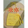 imageMakeMeChic Womens Crochet Cover Ups 3D Floral Halter Tie Back Beach Bathing Suit Cover UpBurnt Orange