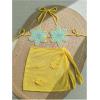 imageMakeMeChic Womens Crochet Cover Ups 3D Floral Halter Tie Back Beach Bathing Suit Cover UpMulticolor