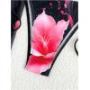 imageMakeMeChic Womens Floral Bikini Set Halter Triangle Tie Side Swimsuits with Cover Up SkirtBlack