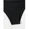 imageMakeMeChic Womens High Waist Bikini Set Metal Starfish Ruched Spaghetti Strap Bathing SuitBlack