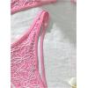imageMakeMeChic Womens Micro Thong Bikini Set No Padding High Cut Bathing Suit SwimsuitFlower Pink