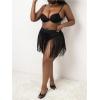 imageMakeMeChic Womens Plus Size Cover Up Fringe Beach Bathing Suit Mini SkirtsBlack