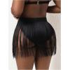 imageMakeMeChic Womens Plus Size Cover Up Fringe Beach Bathing Suit Mini SkirtsBlack