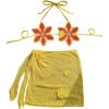 imageMakeMeChic Womens Crochet Cover Ups 3D Floral Halter Tie Back Beach Bathing Suit Cover UpBurnt Orange