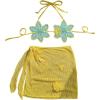 imageMakeMeChic Womens Crochet Cover Ups 3D Floral Halter Tie Back Beach Bathing Suit Cover UpMulticolor