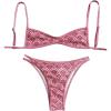 imageMakeMeChic Womens Micro Thong Bikini Set No Padding High Cut Bathing Suit SwimsuitPink