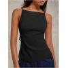 imageMakeMeChic Womens Going Out Open Back Tops Spaghetti Strap Office Work Vest TopsBlack