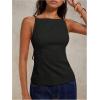imageMakeMeChic Womens Going Out Open Back Tops Spaghetti Strap Office Work Vest TopsBlack