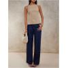 imageMakeMeChic Womens Going Out Open Back Tops Spaghetti Strap Office Work Vest TopsKhaki