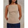 imageMakeMeChic Womens Going Out Open Back Tops Spaghetti Strap Office Work Vest TopsKhaki