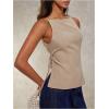 imageMakeMeChic Womens Going Out Open Back Tops Spaghetti Strap Office Work Vest TopsKhaki