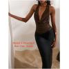 imageMakeMeChic Womens Sparkly Sequin Tops Cowl Neck Halter Top Crochet Blackless Rave Going Out TopsMocha Brown