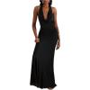 imageMakeMeChic Womens Sparkly Sequin Tops Cowl Neck Halter Top Crochet Blackless Rave Going Out TopsBlack