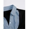 imageMakeMeChic Womens Fall Striped Blouse Short Sleeve 2 in 1 Collared Shirt Work Tops Teacher OutfitsBlack C