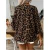 imageMakeMeChic Womens Leopard Print Tops V Neck 34 Sleeve Cheetah Print Blouse Shirt Casual TopMulticolor