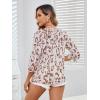 imageMakeMeChic Womens Leopard Print Tops V Neck 34 Sleeve Cheetah Print Blouse Shirt Casual TopMulticolor B