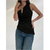 imageMakeMeChic Womens Off The Shoulder Asymmetrical Tops Going Out Dressy Shirt TopsBlack