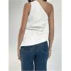 imageMakeMeChic Womens Off The Shoulder Asymmetrical Tops Going Out Dressy Shirt TopsWhite