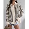 imageMakeMeChic Womens Pleated Wrap Long Sleeve Collar Button Down Shirts Casual Blouse TopsBlack and Beige