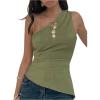 imageMakeMeChic Womens Off The Shoulder Asymmetrical Tops Going Out Dressy Shirt TopsGreen