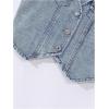 imageMakeMeChic Girls Y2K Two Piece Cute Outfits Denim Jeans Sleeveless Button Down Vest and Pleated Mini Skirt Set 812 YearsBlue