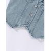 imageMakeMeChic Girls Y2K Two Piece Cute Outfits Denim Jeans Sleeveless Button Down Vest and Pleated Mini Skirt Set 812 YearsLight Blue