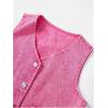 imageMakeMeChic Girls Y2K Two Piece Cute Outfits Denim Jeans Sleeveless Button Down Vest and Pleated Mini Skirt Set 812 YearsPink
