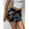 imageMakeMeChic Womens Sequin Skirt Summer Floral Mesh Glitter Sparkly Mini SkirtBlack