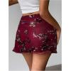 imageMakeMeChic Womens Sequin Skirt Summer Floral Mesh Glitter Sparkly Mini SkirtBurgundy